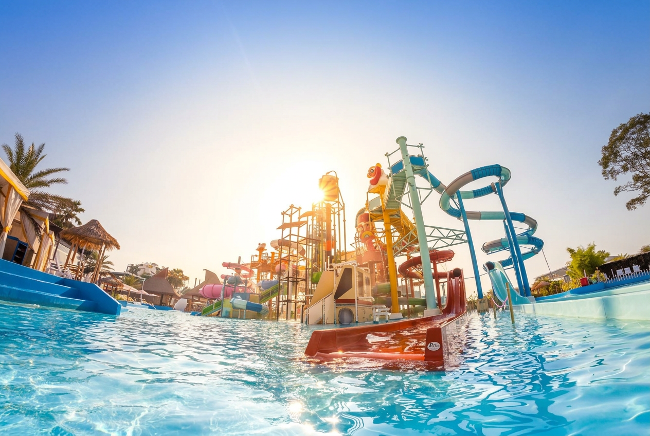 Piscinas termais aquecidas cercadas por natureza